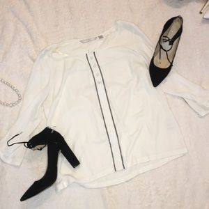 LC White Quarter Sleeve Blouse